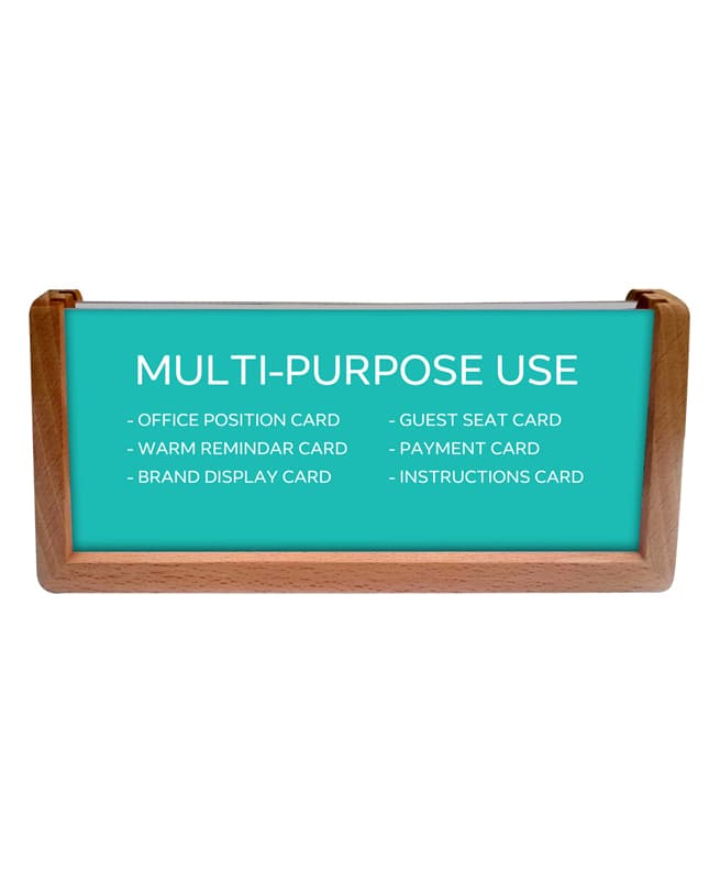 Wooden Double-Sided Tabletop Card Holder