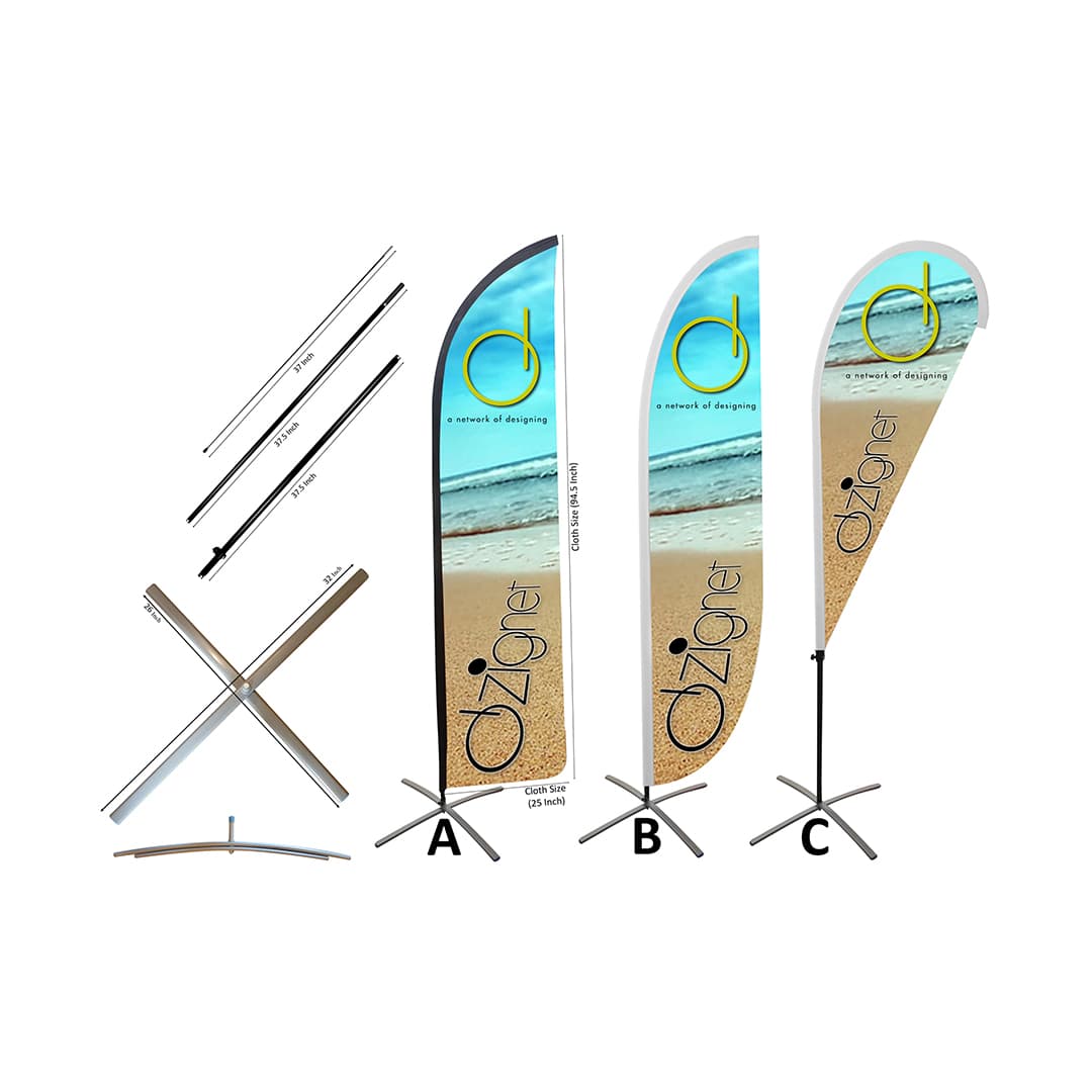 Customized Beach Stands With Flag (Without Printing)