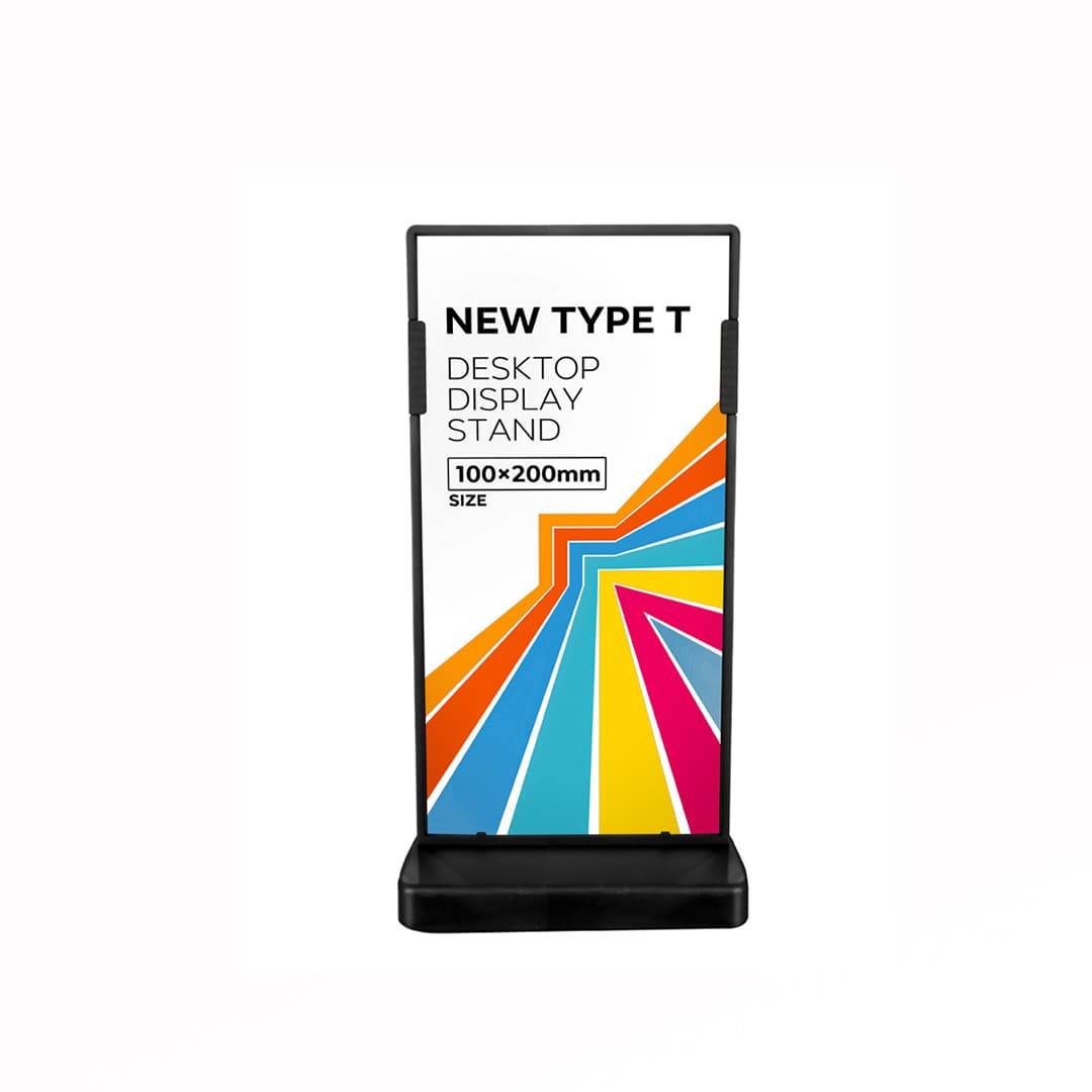T-Type Double Sided Menu Holder Vertical Desktop Display Stand