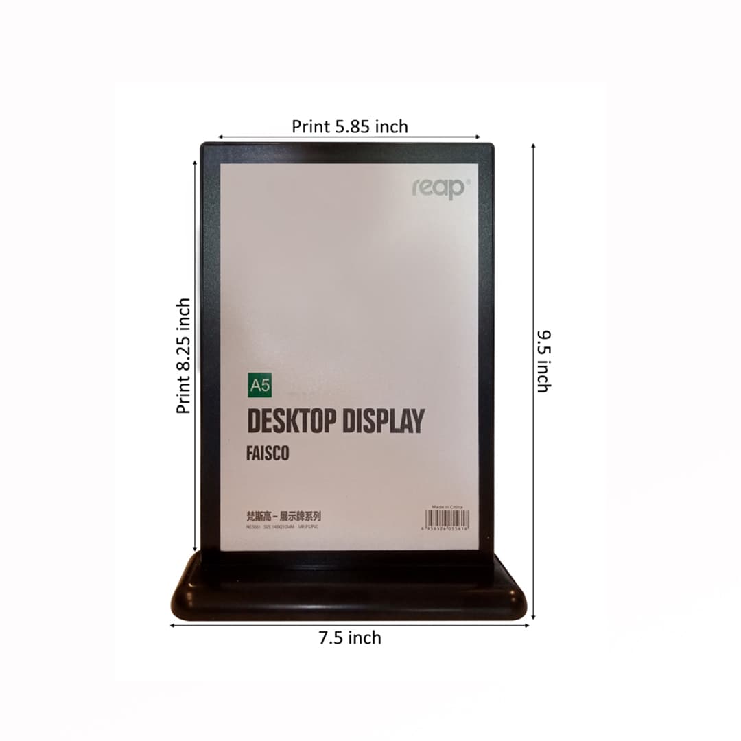 Double Sided Magnetic Sign Menu Holder Desktop Display Stand A5