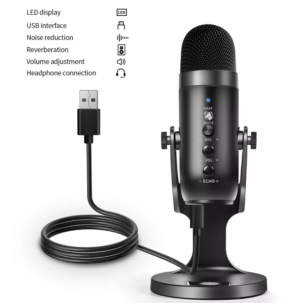 Jmary Mc-PW8 USB Microphone for Podcasting with Noise Reduction