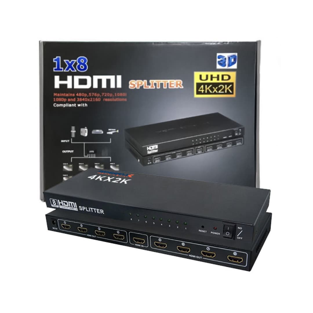 HDMI Splitter 8 Port - 2K/4K High-Definition Video Distribution