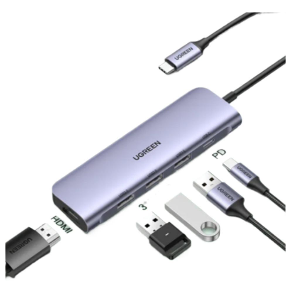 UGREEN USB C Hub 5 in 1 Type C 3.1 to 4 Dock Station